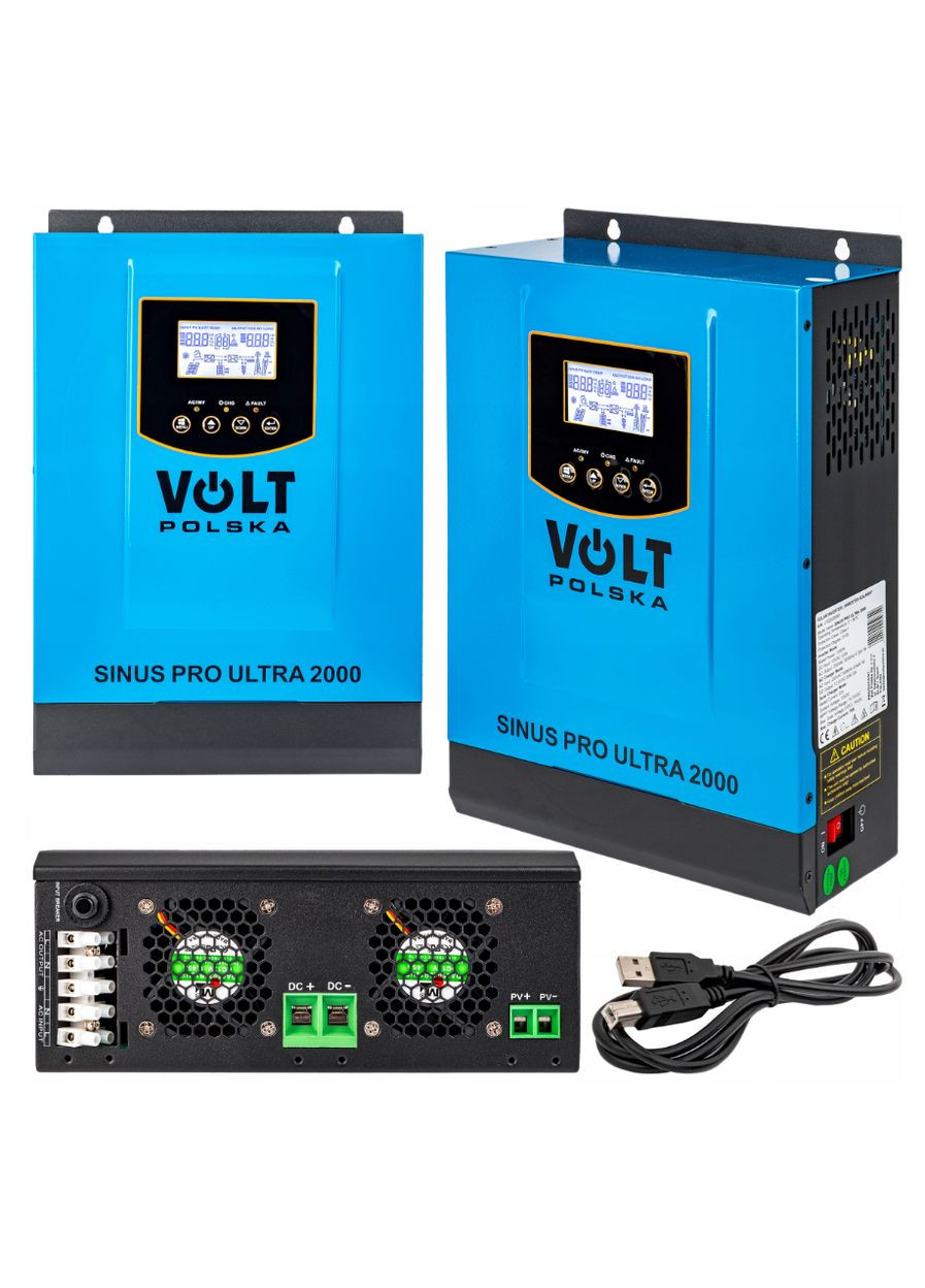 Сонячний інвертор ULTRA-HV 2000 12/230V (1000/2000W) + 60A MPPT (75V) (3SSH100012) Volt Polska (316152628)