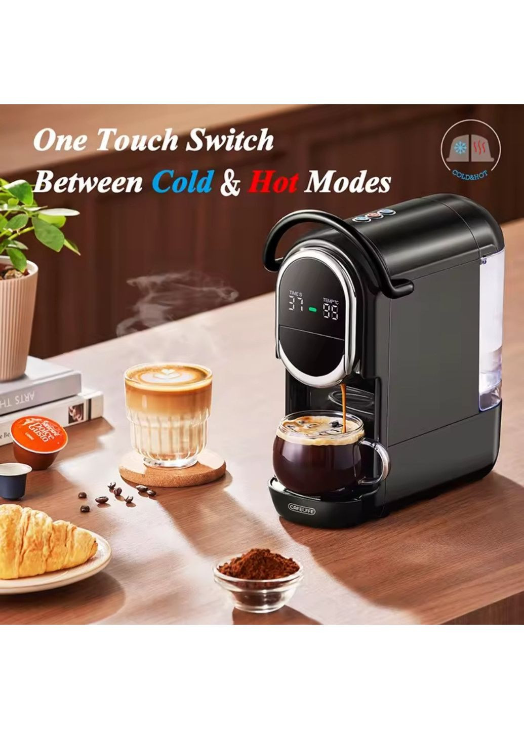 CAFELFFE 4-в-1 Автоматическая Капсульная Кофемашина 19 BAR, (Dolce Gusto, Nespresso, ESE Pods и Молотым Кофе) No Brand (363969725)