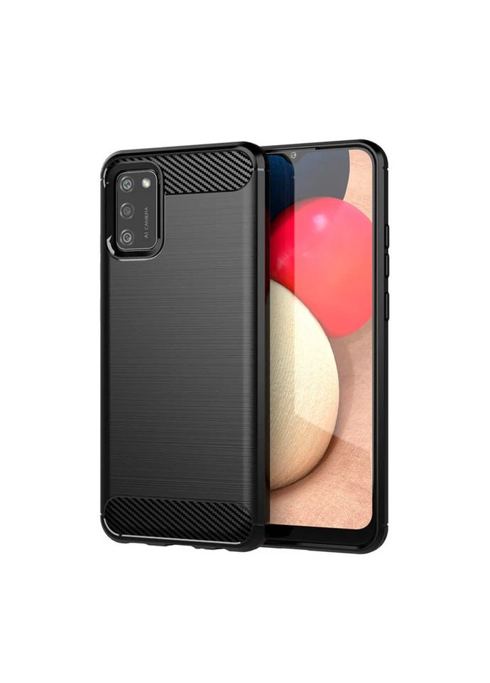 Чохол Carbon Fiber для Samsung Galaxy A02s A025F Black Lenuo (361902435)