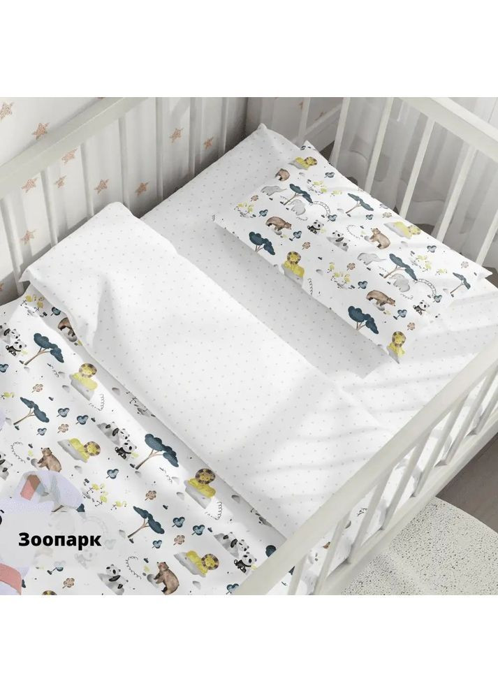 Дитячий комплект постільної білизни, ковдра 140*105 см, наволочка 40*60 см, гіпоалергенний Зоопарк ТЕПІК Білий (20870140105) ТЕП (368833613)