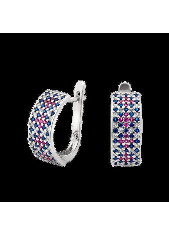 Срібні сережки з камінням Орнамент No Brand (333705507)