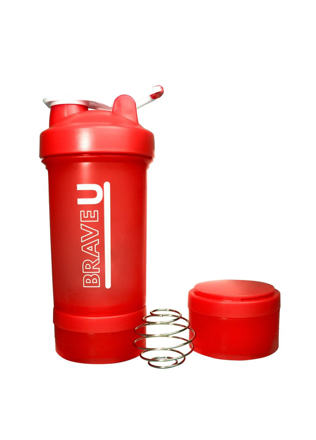 Shaker with containers 3 in 1 - 600ml Red спортивный шейкер Brave U (282962576)