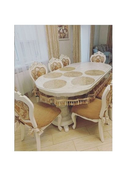 Силиконовая скатерть СALIPSO с Бежевой Бахромой 130x100см Calipso (313288172)