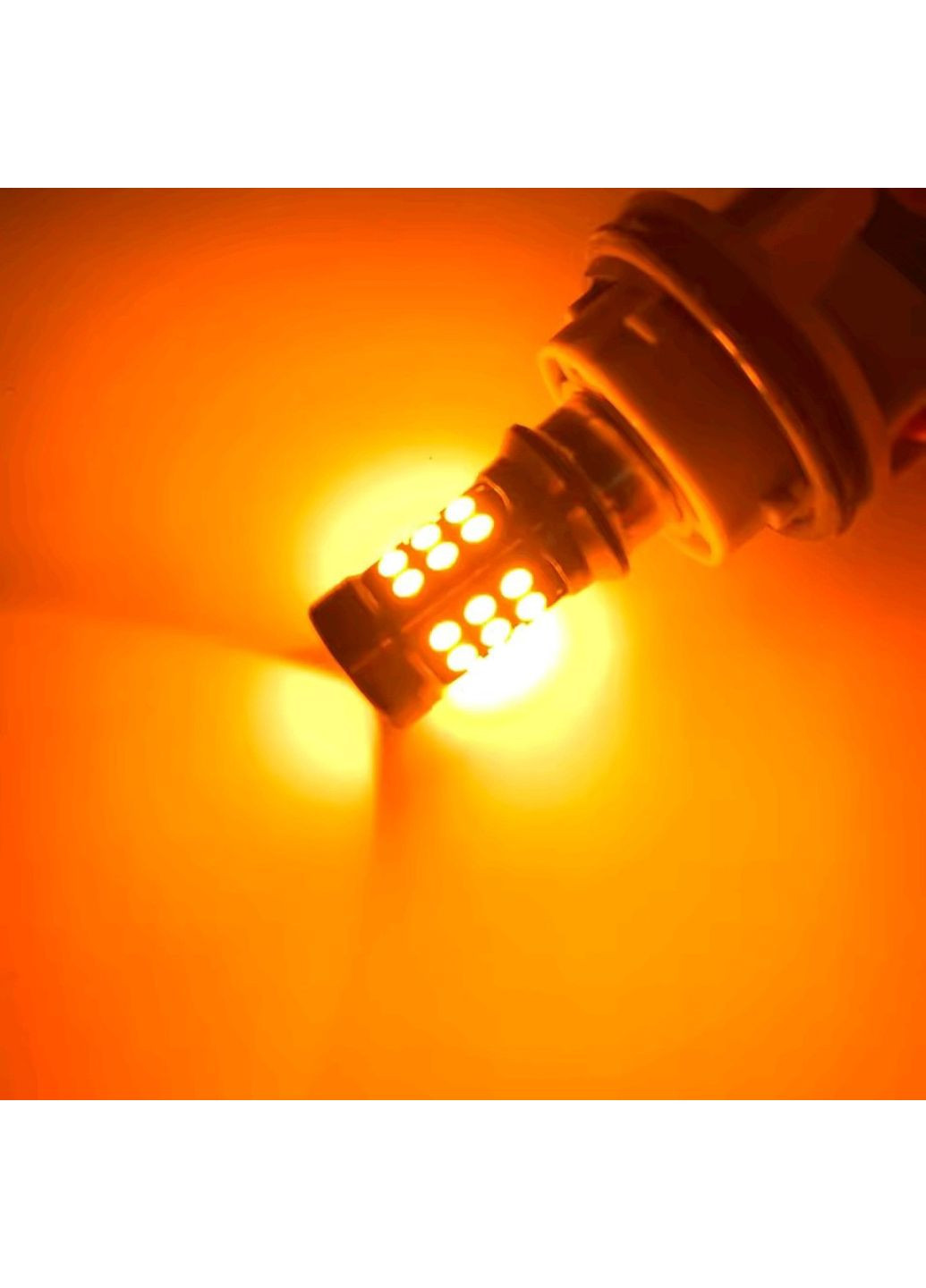 Світлодіодна лампа LED 1157 BAY15S P21W 3030 27SMD жовта No Brand (352777488)