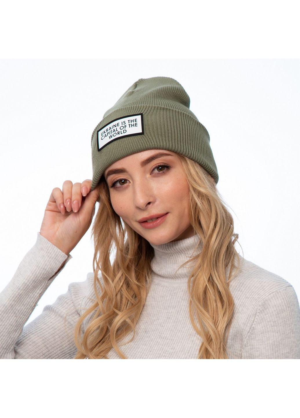 Шапка біні жіноча бавовна хакі LYN LuckyLOOK 248-564 (322791722)