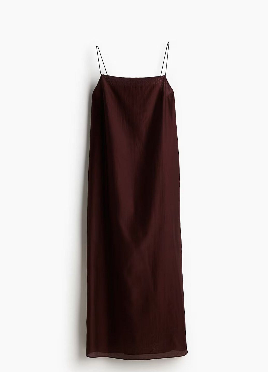 Бордовое кэжуал платье H&M однотонное