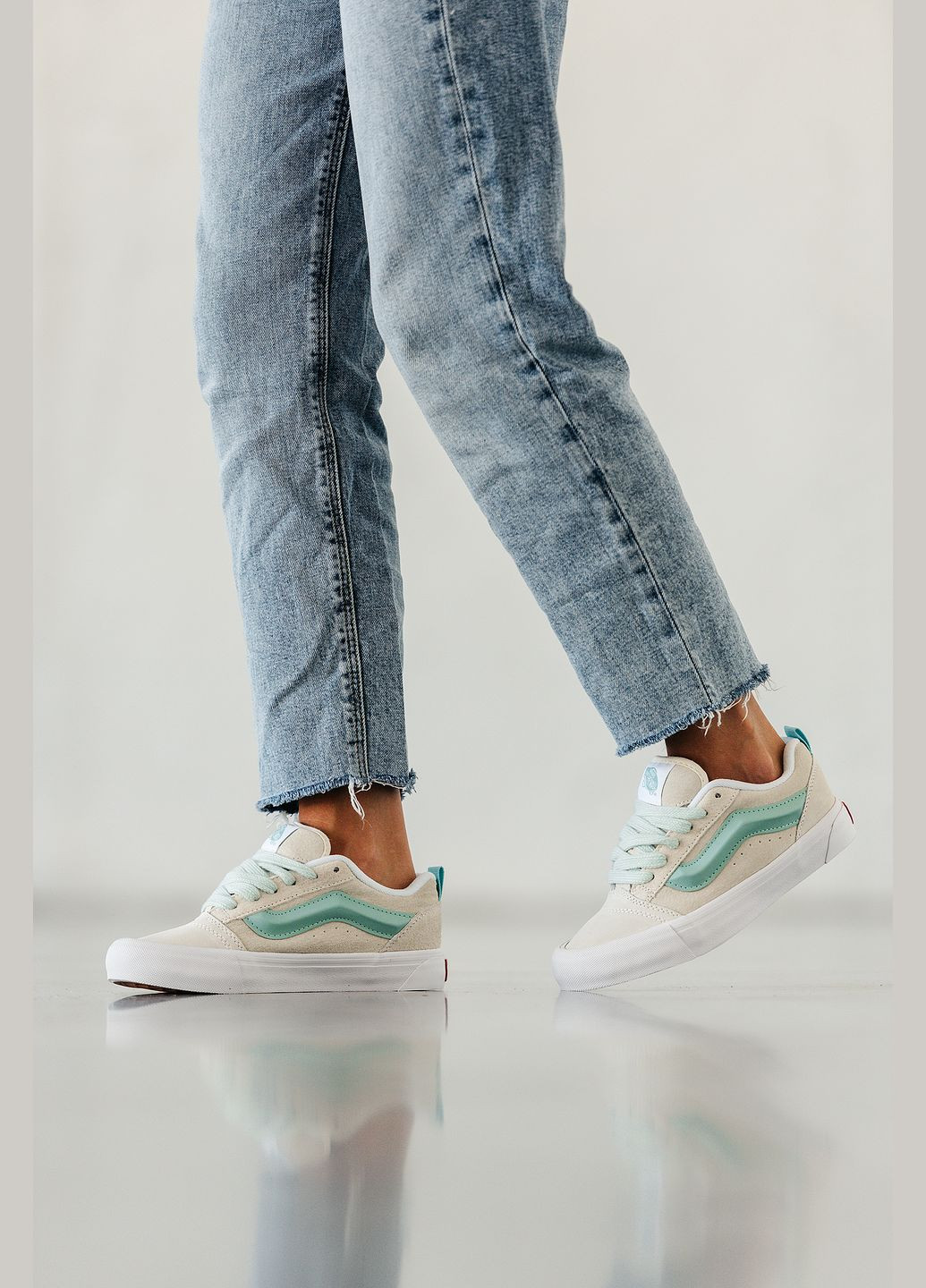 Кросівки жіночі Vans KNU Skool grey blue | Ванс КНУ Скул сірі сині No Brand сірі демісезони (315683560)