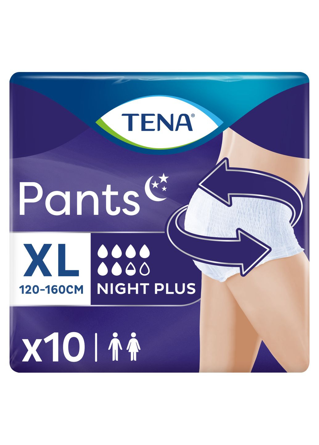 Труси-підгузки для дорослих Pants Plus Night Extra Large, 10 шт Tena (328447809)