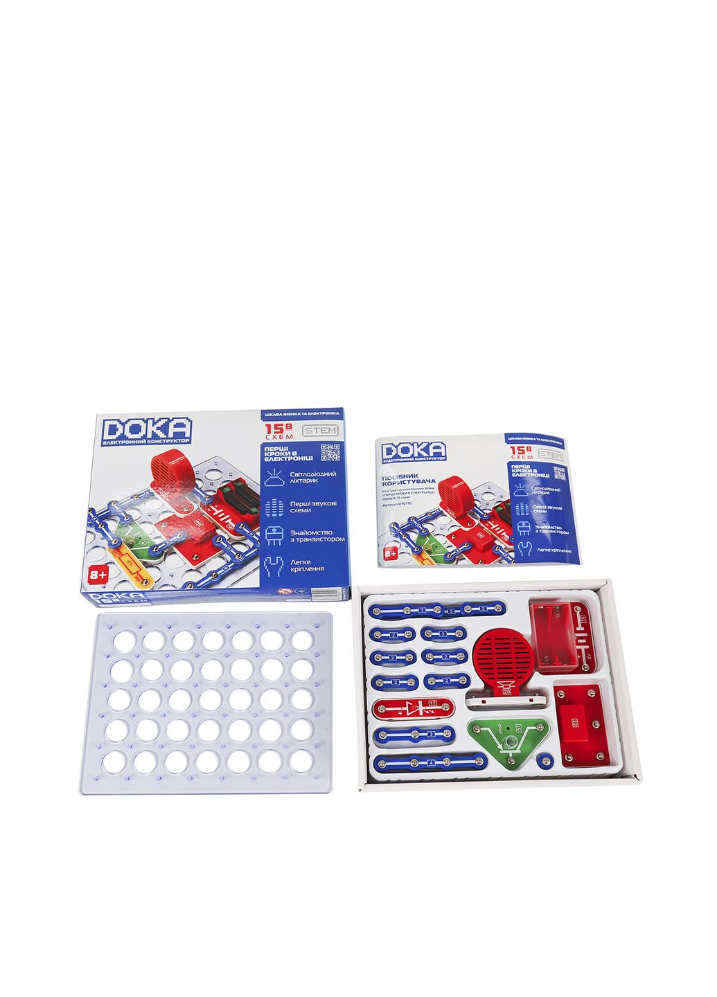 Электронный конструктор 'ПЕРВЫЕ ШАГИ В ЭЛЕКТРОНИКЕ' цвет разноцветный CB-00265139 DOKA (314891727)