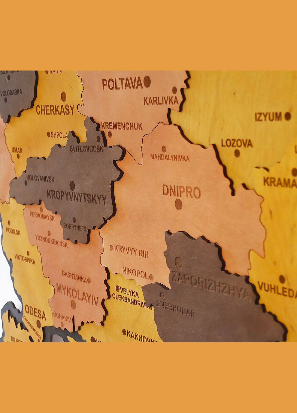 Карта України настінна 3D об'ємна англійською з синьою підсвіткою (220В) в коробці 143*100 см (17ССАнгл) Гранд Презент (279381986)