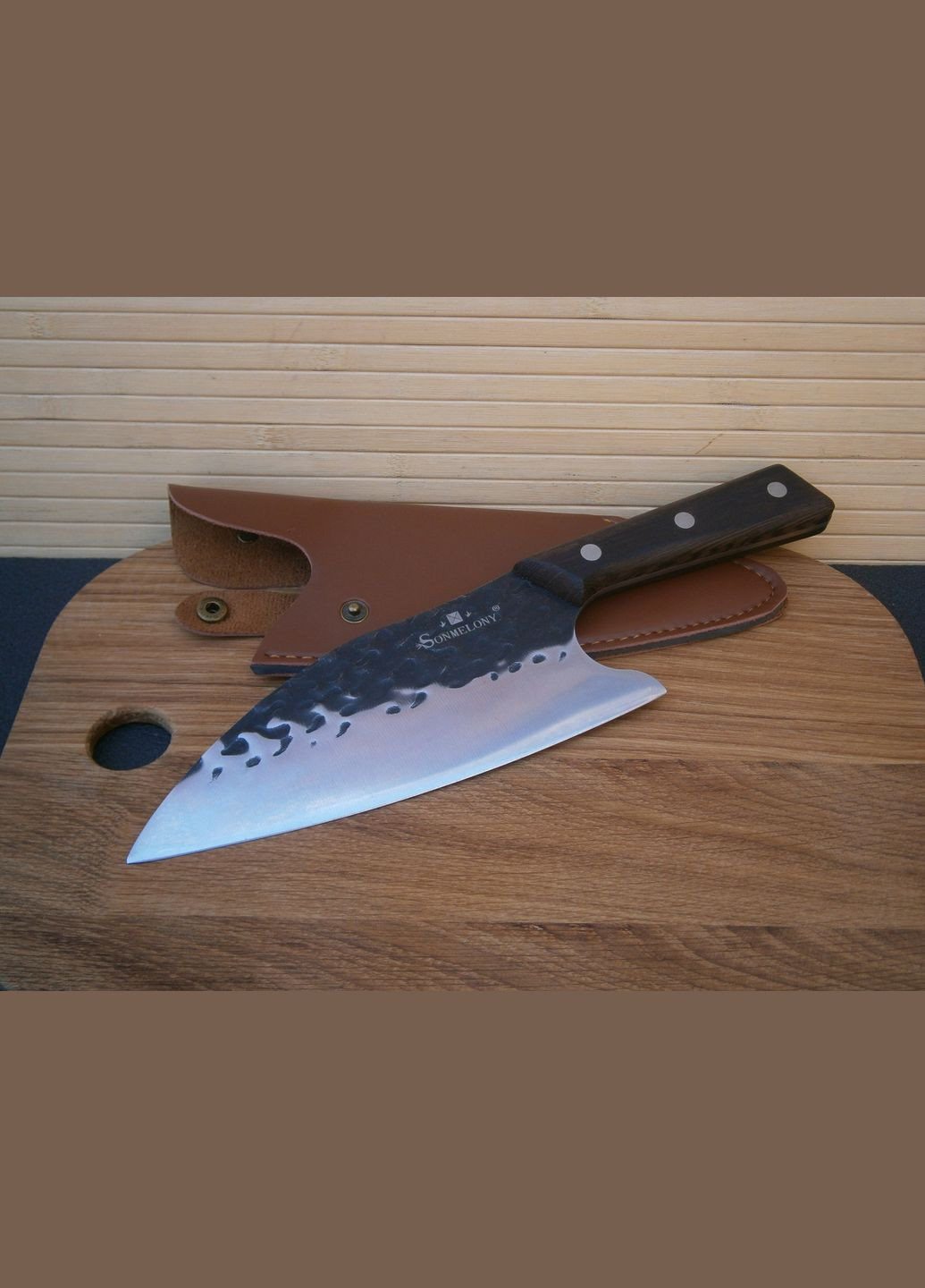 Ніж - сокира кухарський Sonmelony Chef RT-03 в чохлі 30 см No Brand (302391832)
