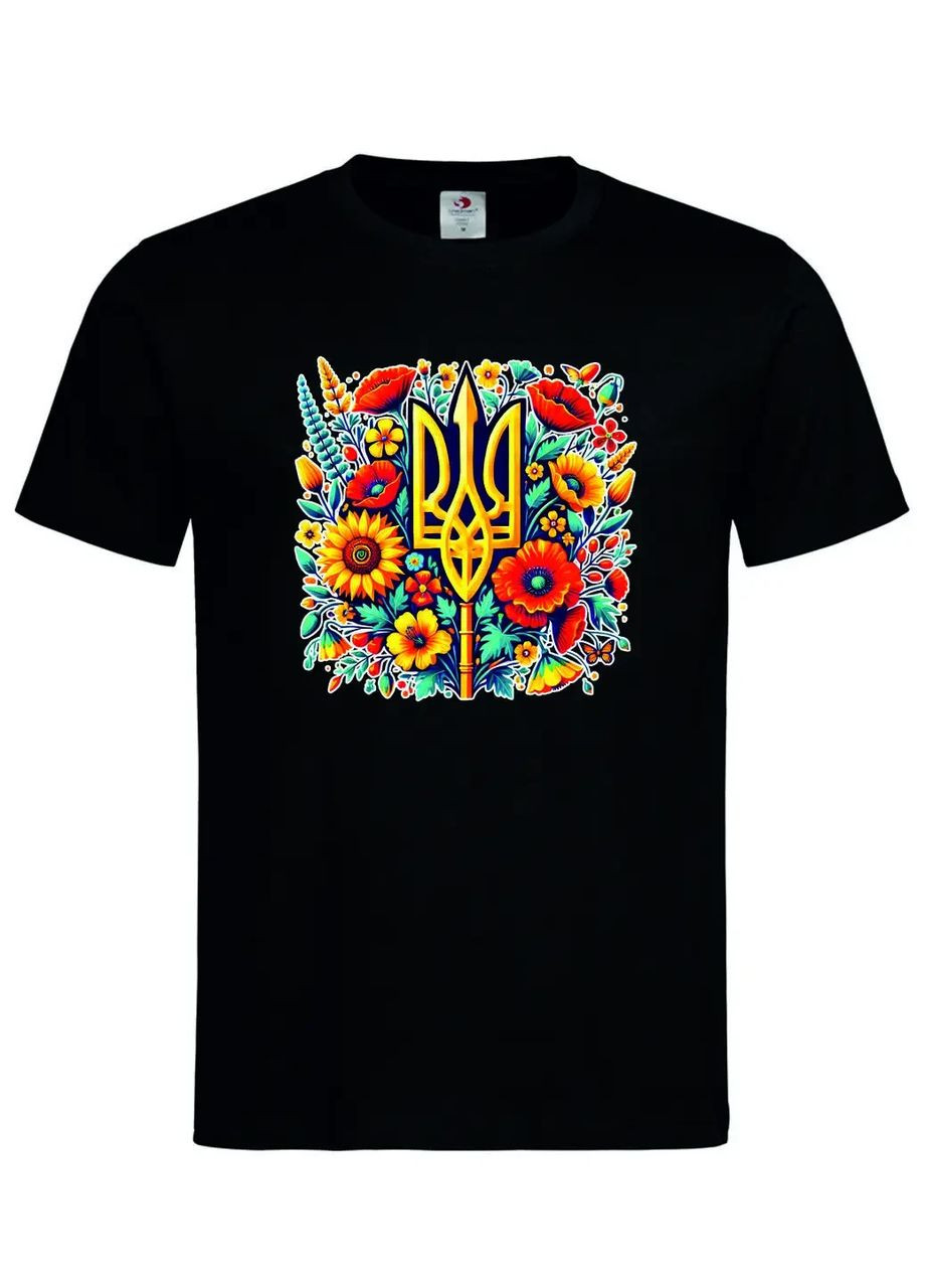 Футболка з тризубом у квітковому орнаменті — Український стиль, S Stedman Футболка (368770210)