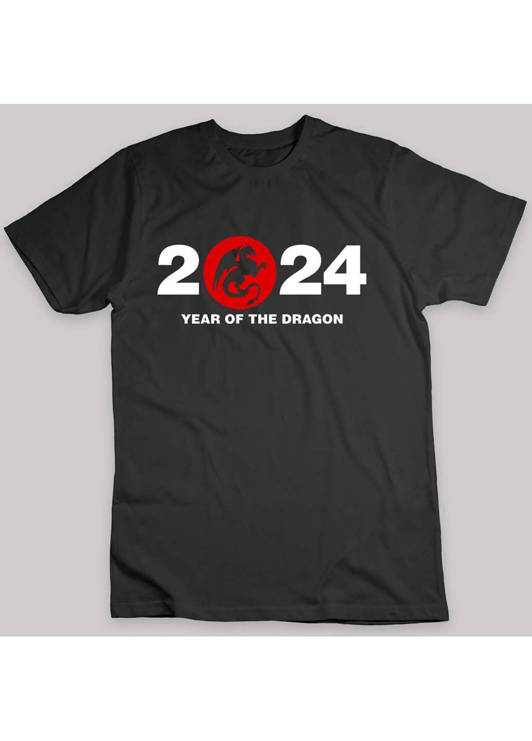 Чорна футболка 2024 рік дракона 2024 year of the dragon дракон Кавун