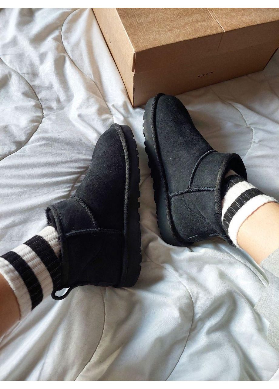 Угі Жіночі UGG Ultra Mini Black (Замша) (366320739)