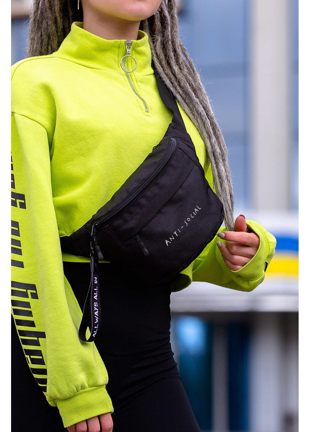 Женская Сумка Бананка Барсетка Через Плечо С Принтом AntiSocial Without (350908744)