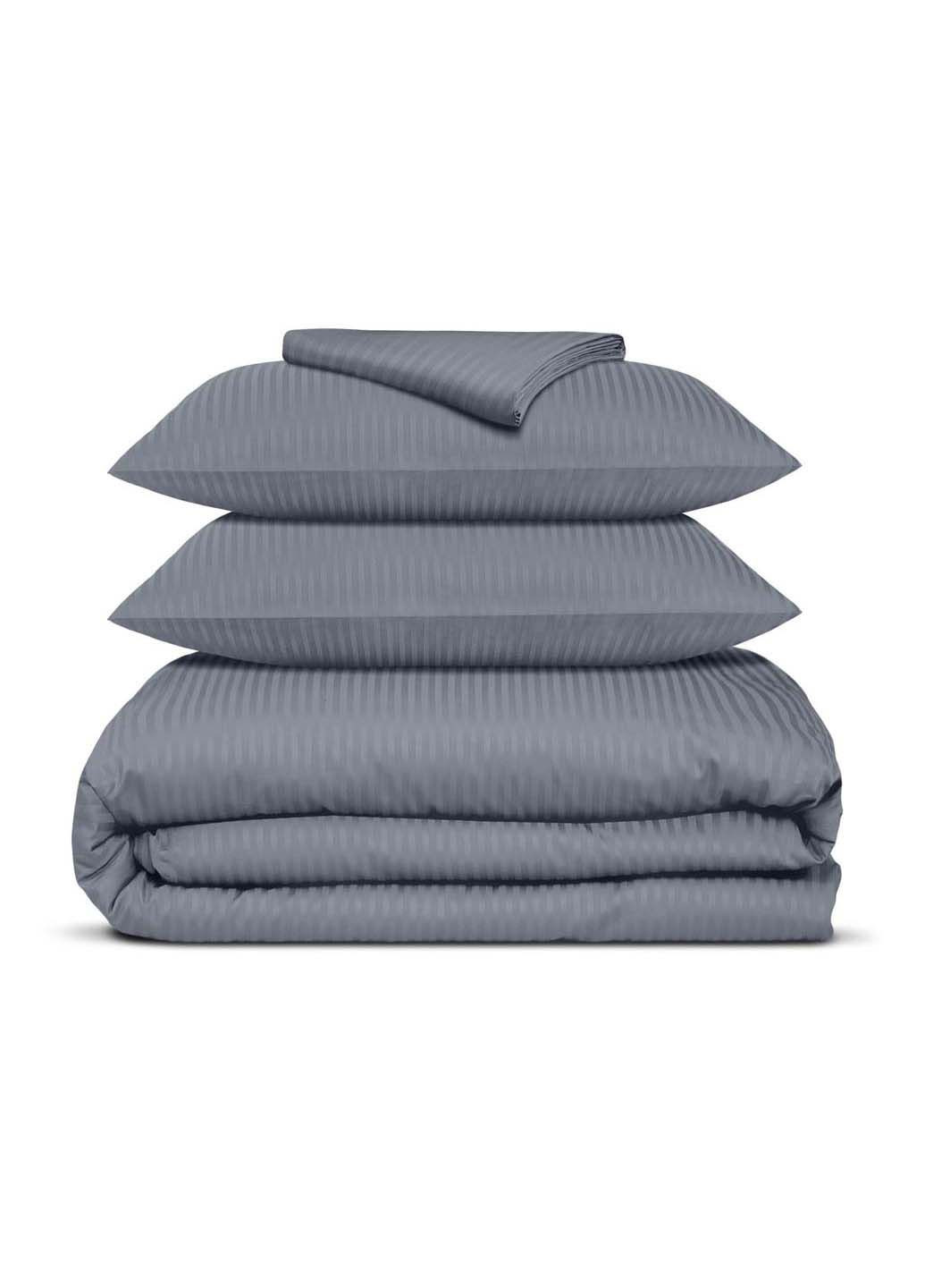 Двуспальная постель сатин с простыней на резинке STEEL 180х220 см Cosas (307477717)