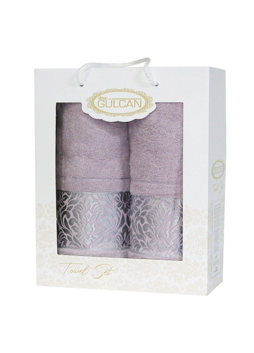 Набір рушників Cotton — Flower Ornament Leylak 50*90+70*140 Gulcan ліловий