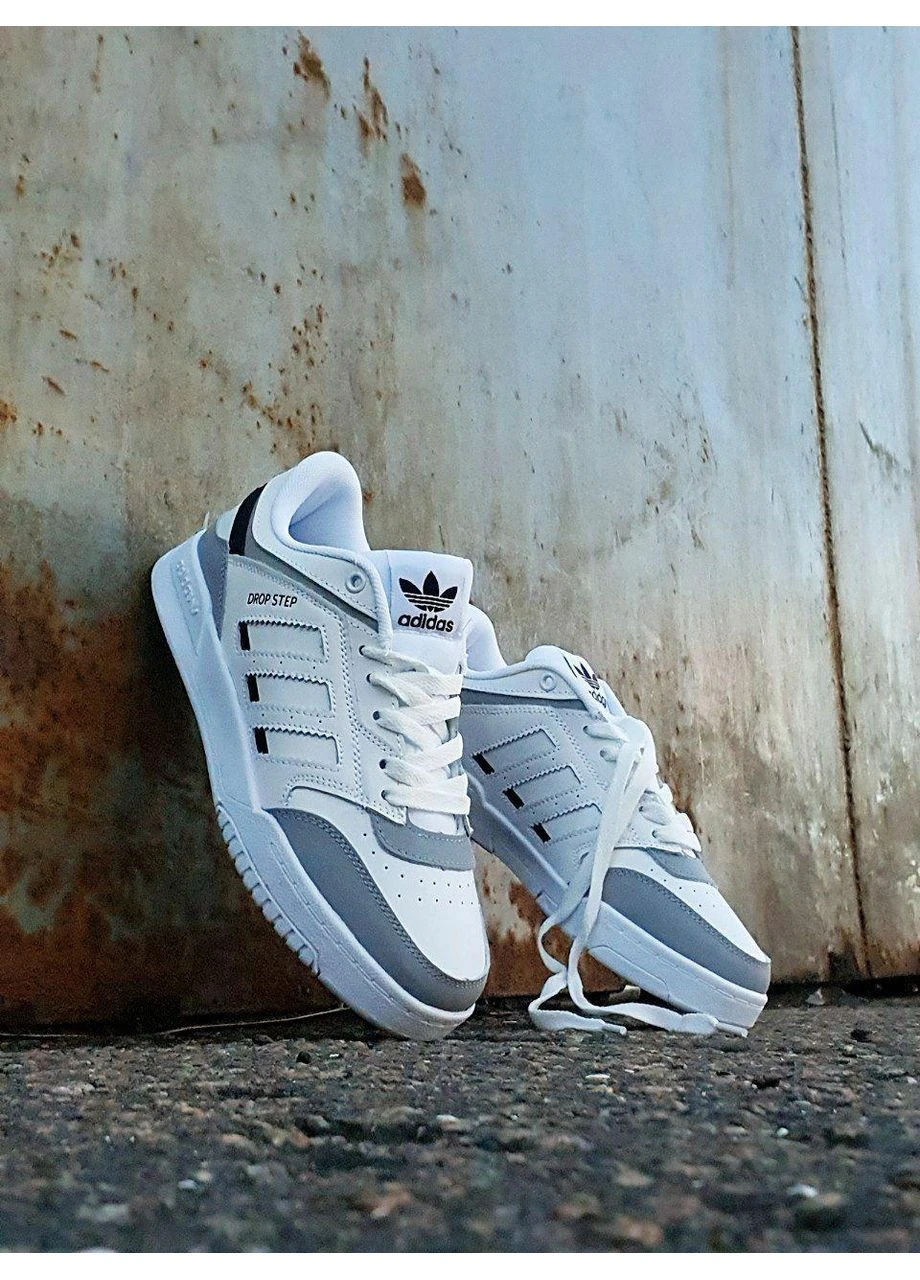 Белые летние кроссовки adidas drop step white gray black адидас дроп степ No Brand