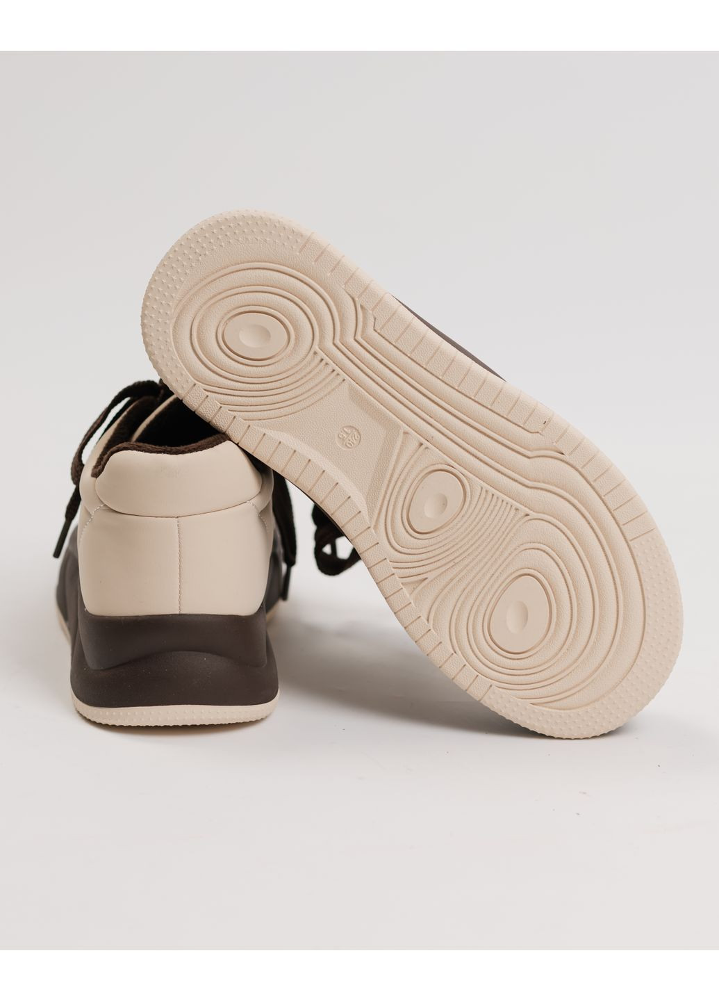 Кроссовки утепленные кожа текстиль ALLSY молочные зима (362082716)