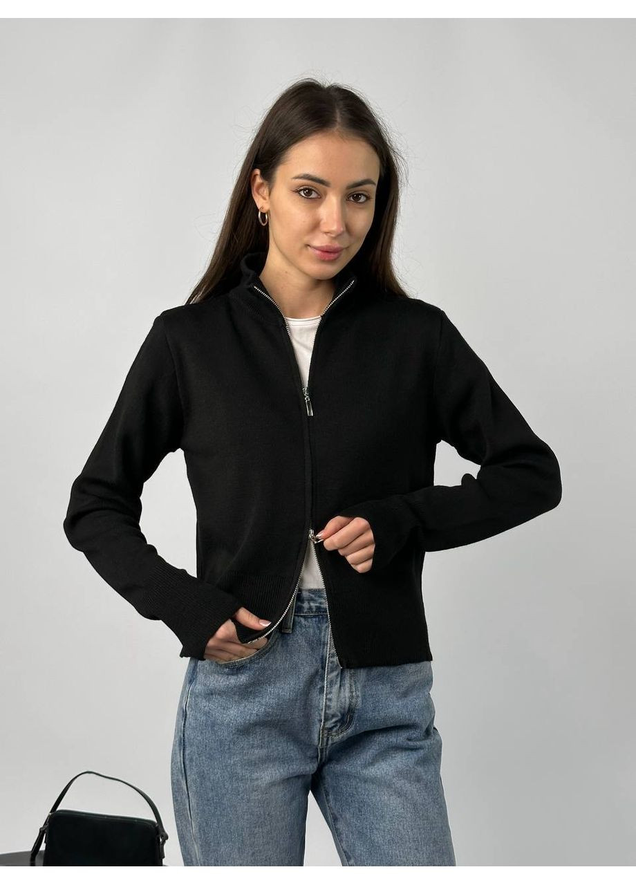 Современная кофточка на молнии с воротником-стойкой и элегантной посадкой — ЗАМЕРЫ В ОПИСАНИИ DK/DL Мода без кордонів (373178014)