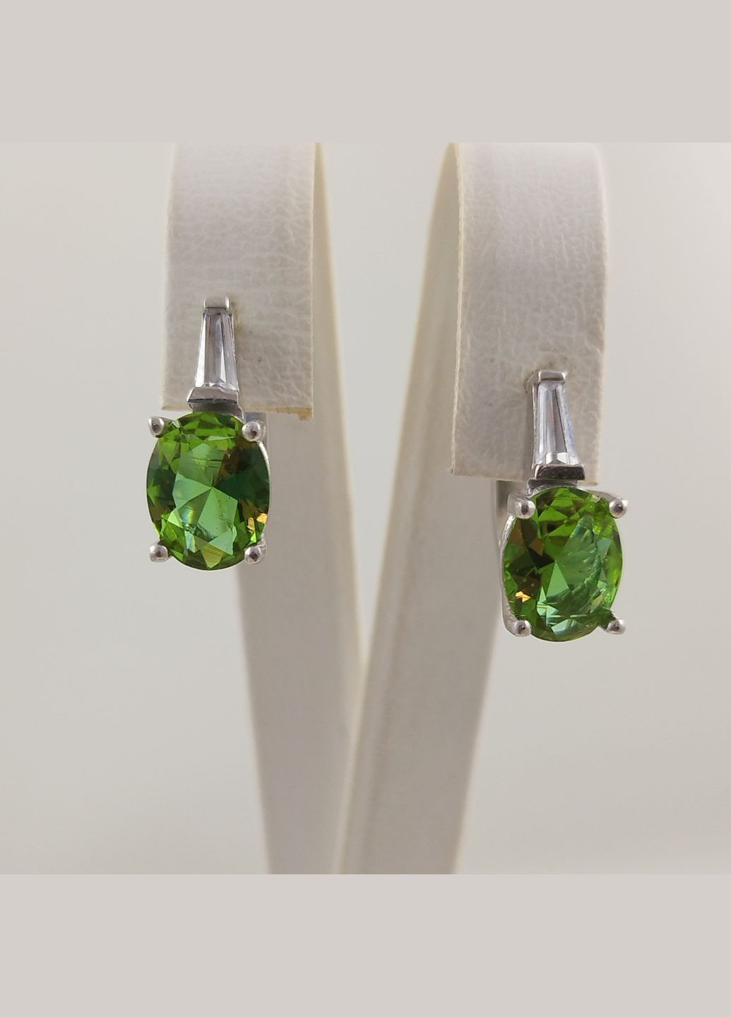 Сережки срібні з султанітом С1004-слт No Brand Сережки (342116268)