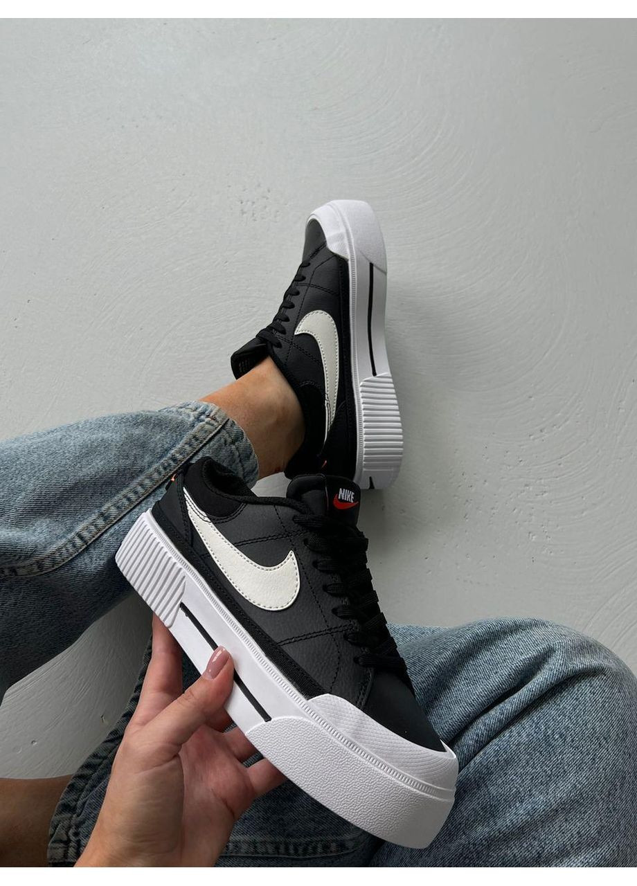 Чорні Осінні кросівки чоловічі nike court legacy lift black найк коурт легасі No Brand