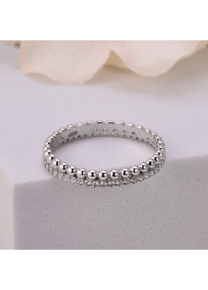 Кільце срібне з фіанітами Гламур 925 Rhodium 16.5 розмір Skifska Etnika (364202603)