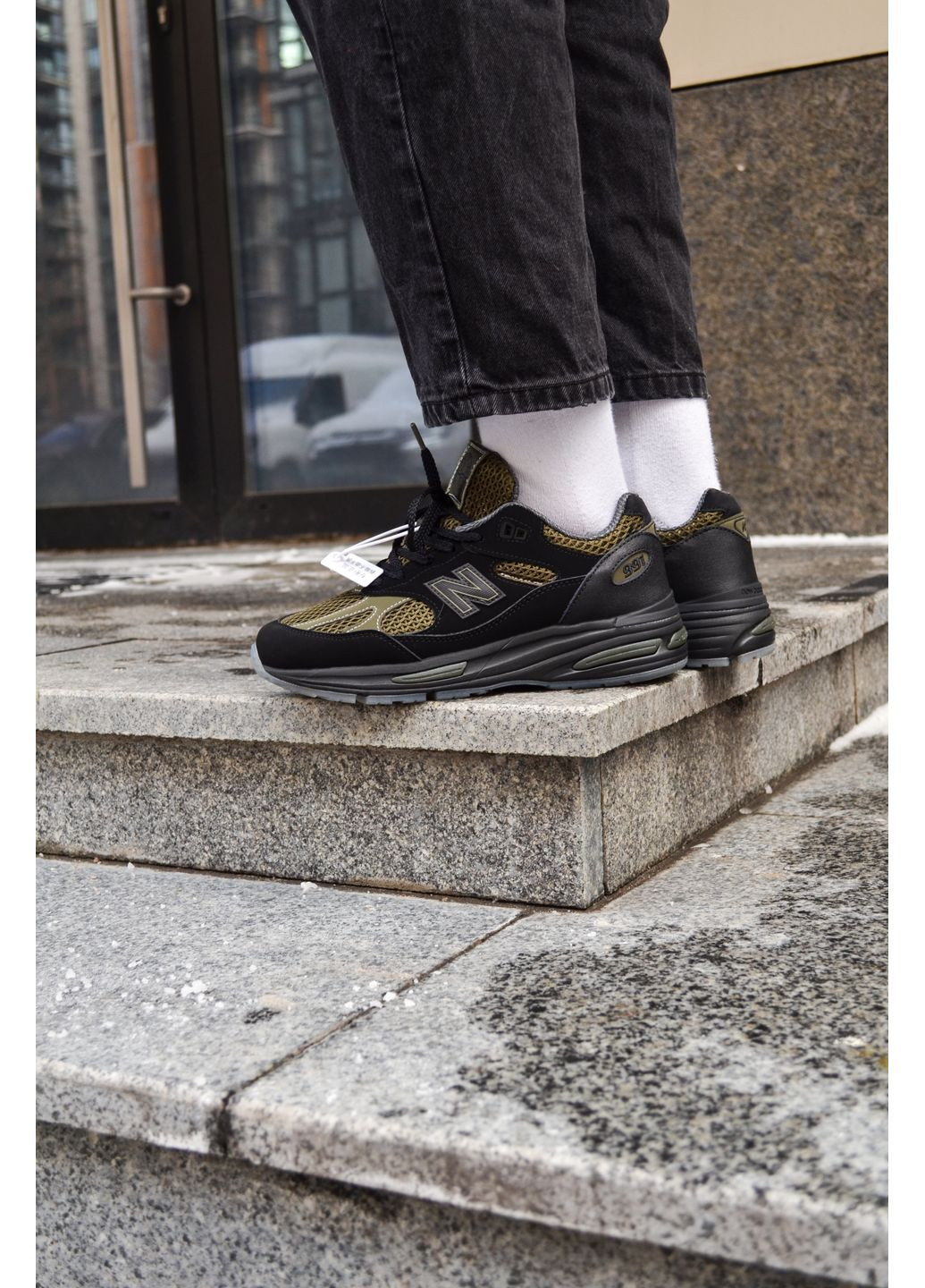 Сірі Осінні кросівки чоловічі new balance 991 stone island black olive green нью беланс 991 No Brand