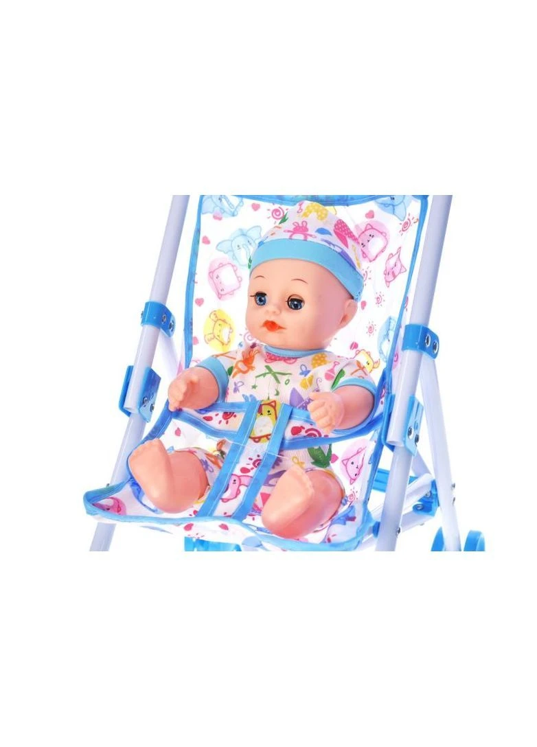 Тележка с куклой сидячая H01-63 в шарик р.62x20см YG Toys (389890101)
