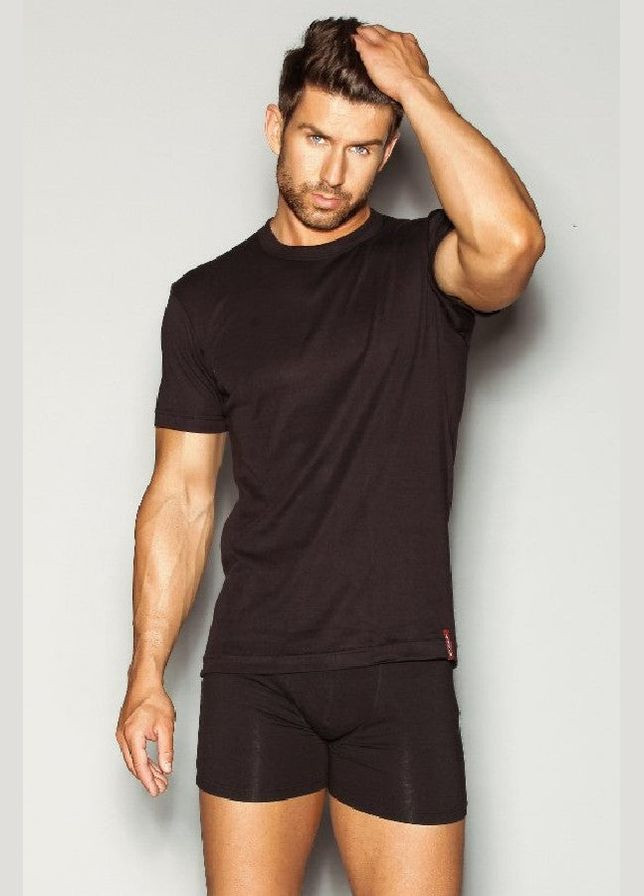 Черная мужская футболка из хлопка с коротким рукавом Henderson 1495 Basic black