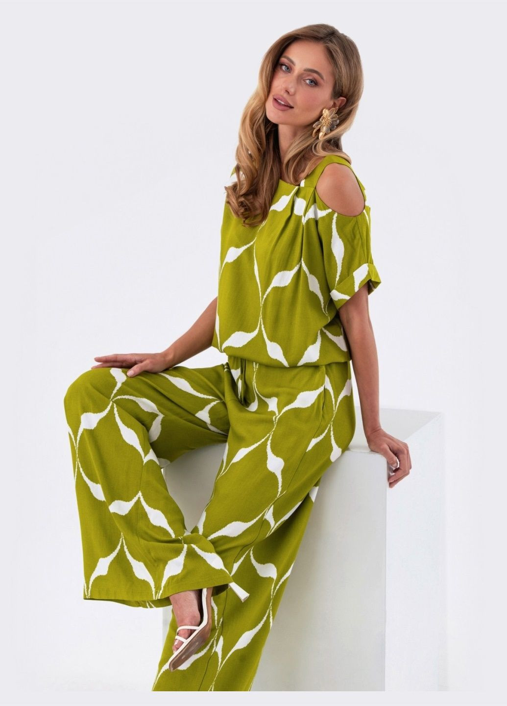 брючний костюм зеленого кольору з принтом Dressa (297949188)