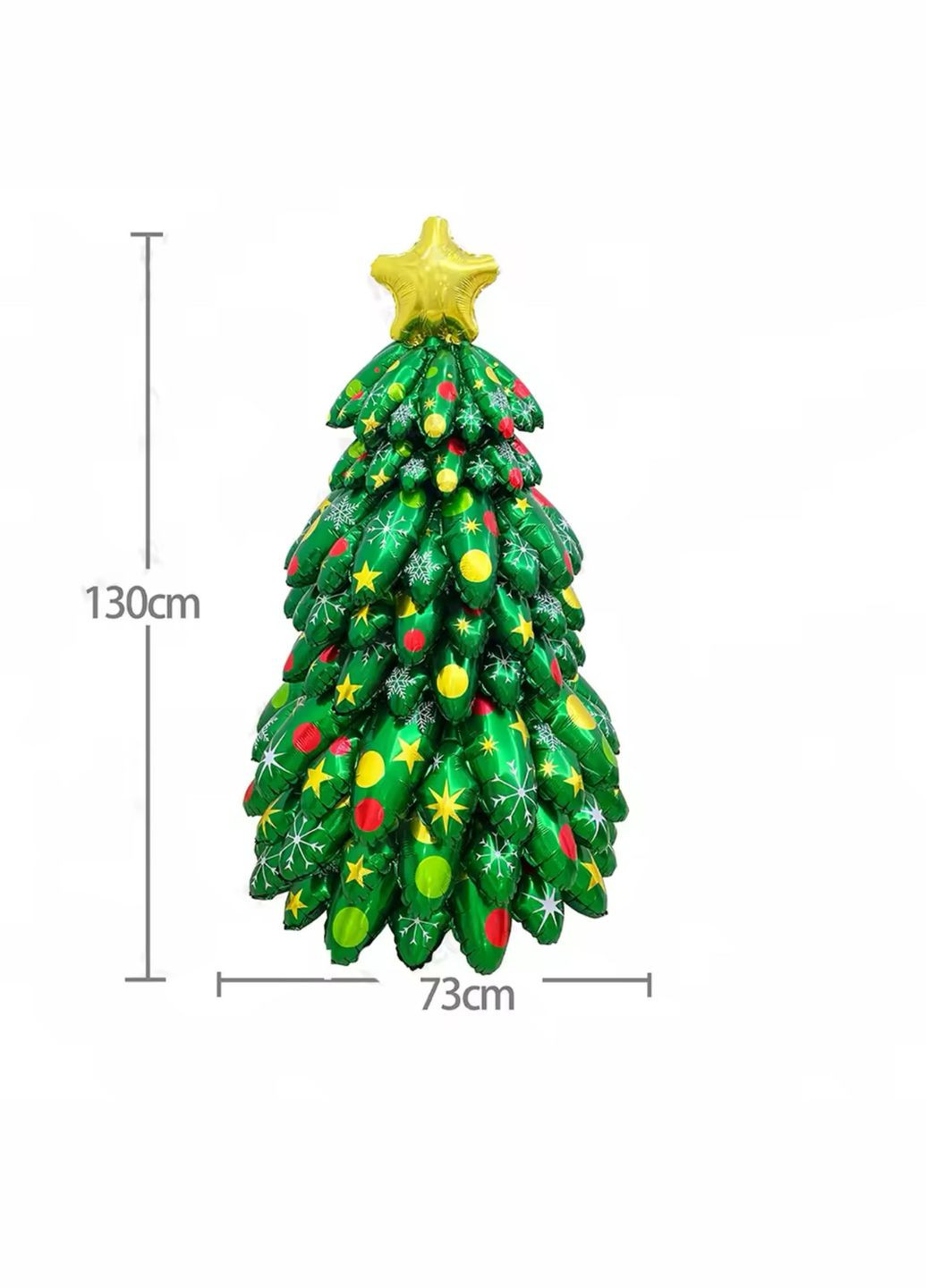 Надувна реалістична новорічна ялинка декорована ялинковими іграшками 130 см No Brand (315101642)