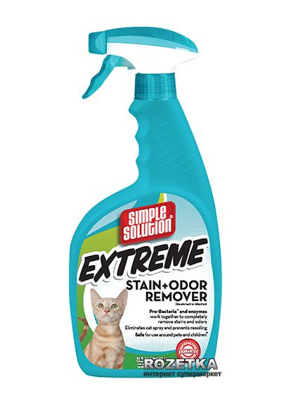 Спрей для нейтрализации запахов и пятен от жизни котов Extreme Cat Stain & Odor Remover 945 мл (ss10621) Simple Solution (293276914)
