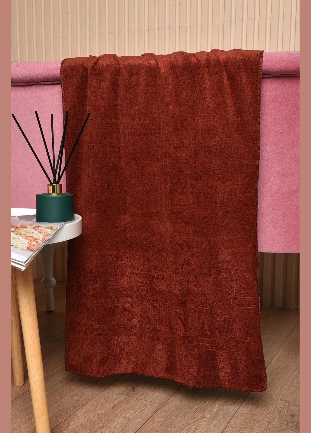 Let's Shop полотенце для лица микрофибра коричневого цвета однотонный коричневый производство - Турция