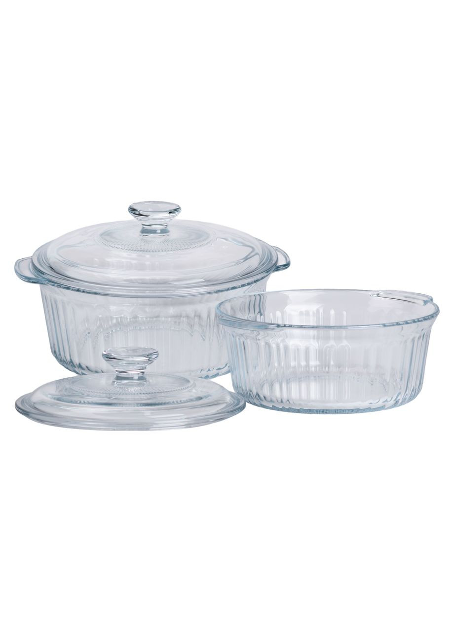 Формы для запекания набор 2 шт стеклянные с крышками круглые HP-34-26 Yiwu (364988482)