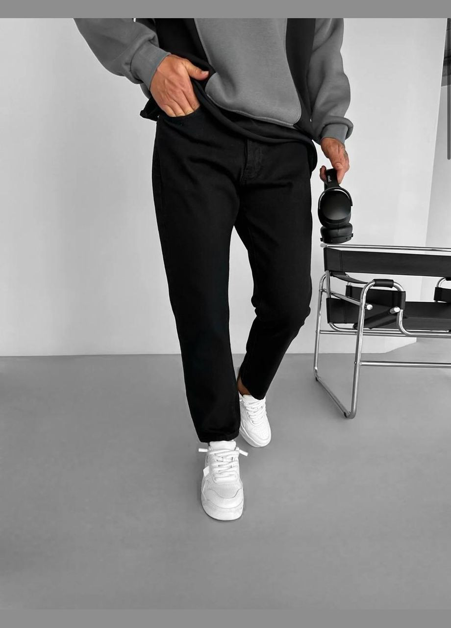 Черные демисезонные зауженные новая коллекция мом джинс 2025 года 671 Vital-Textile