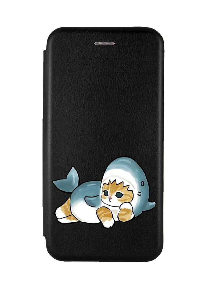 Чохол-книжка чорний з малюнком на Samsung Galaxy A32 5G Котик акула (принт 355) CASE CONTROL (360687823)