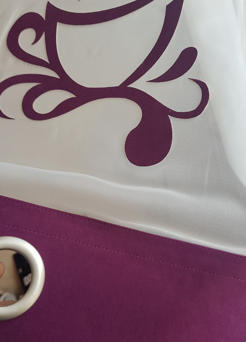 Комплект панельных занавесок Чашечка кофе 5шт карниз 250см белый с фиолетовым (26_9п) Firanka Exclusive (328948991)