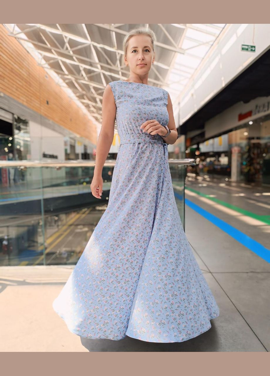 Блакитна вечірня максіплаття літнє 2 Льва