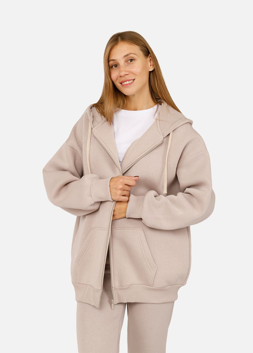 Жіноча толстовка на блискавці колір бежевий CB-00254555 Yuki (309020443)