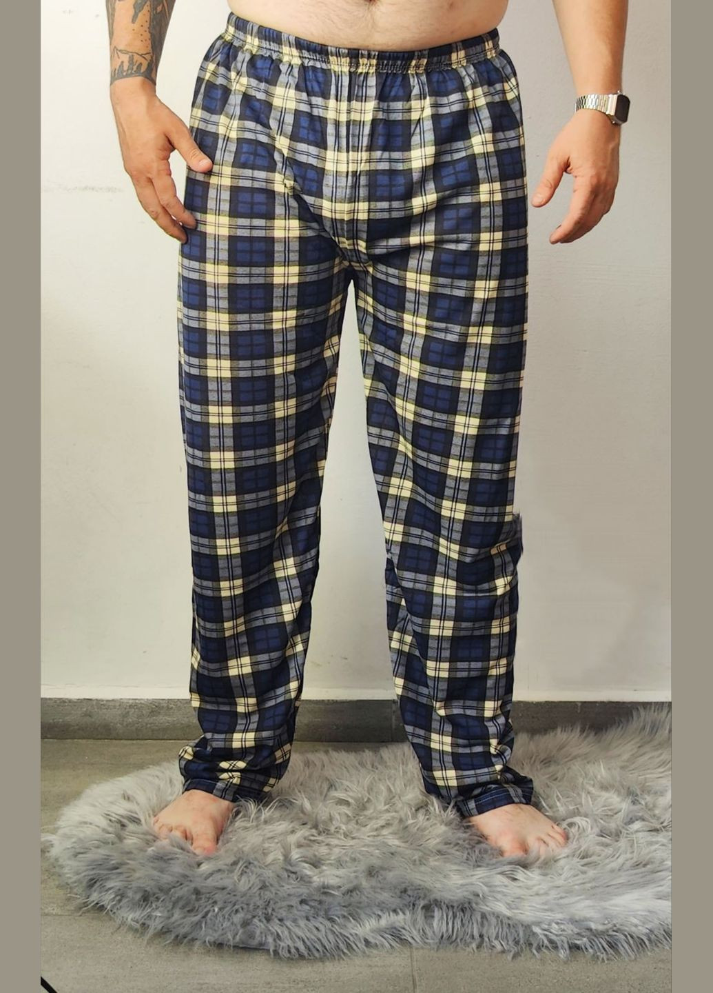 Штани чоловічі для дому в клітинку Rinda Pijama (293153228)