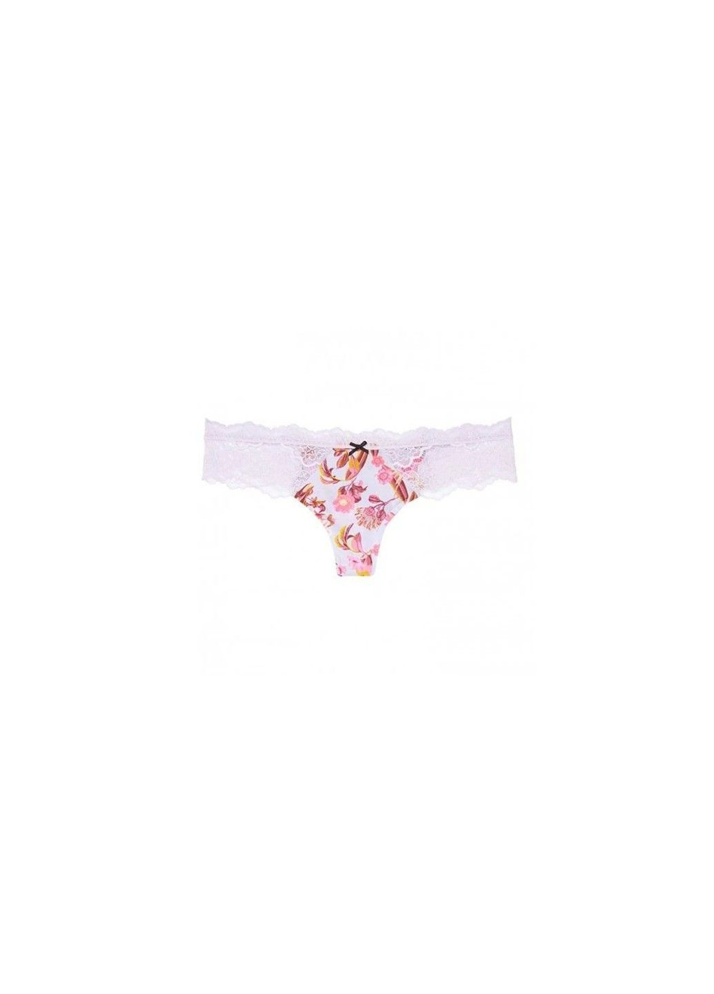 Трусики стринги Blue Lace Thong Medium Cotton Panty Victoria's Secret (317788512)