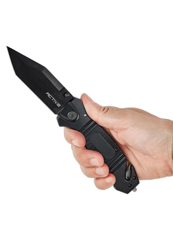 Складной армейский нож Lifesaver, цвет – Черный, нержавеющая сталь, складной нож для военных Active (338625158)