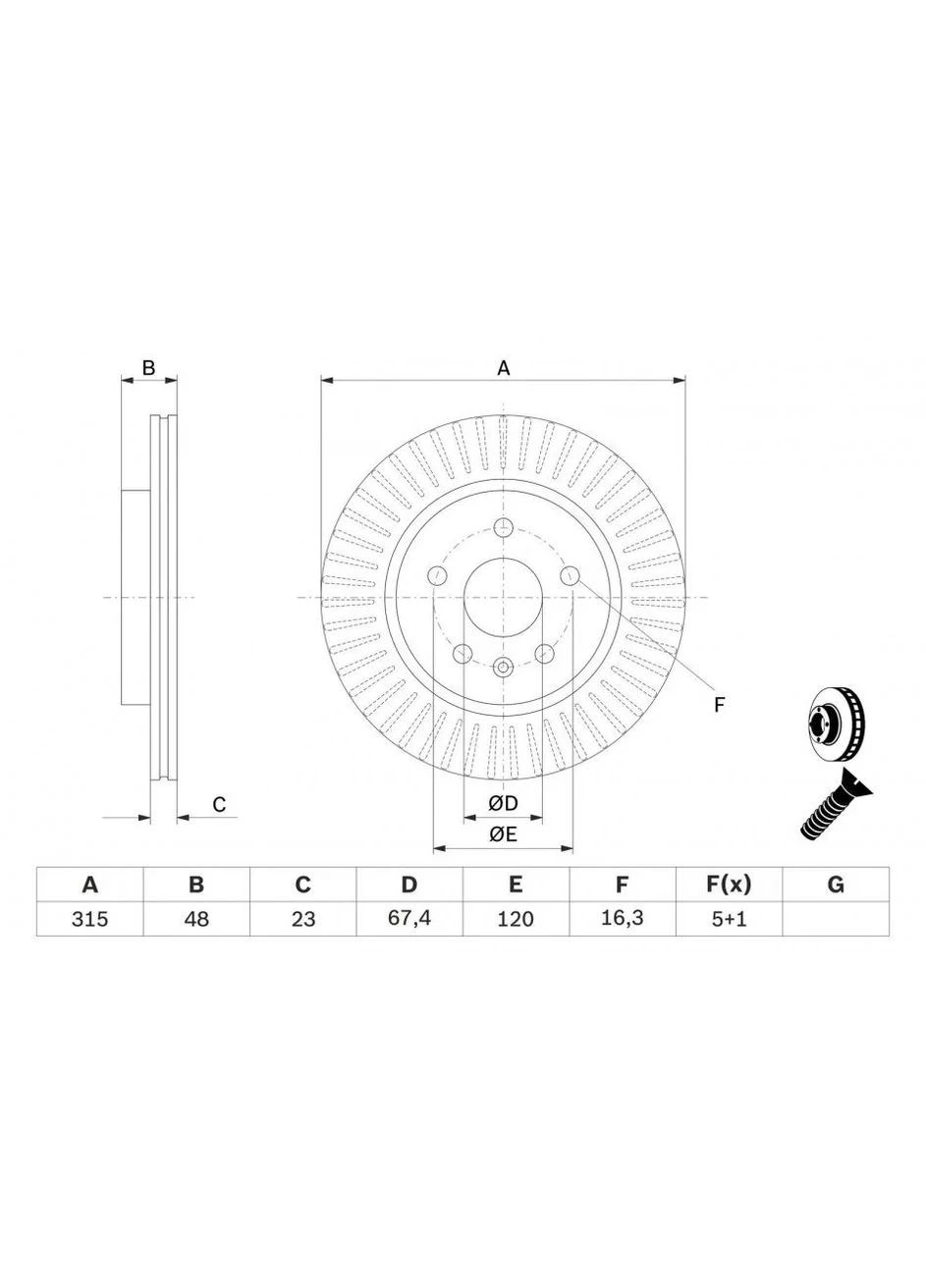 Диск тормозной Bosch (345763262)