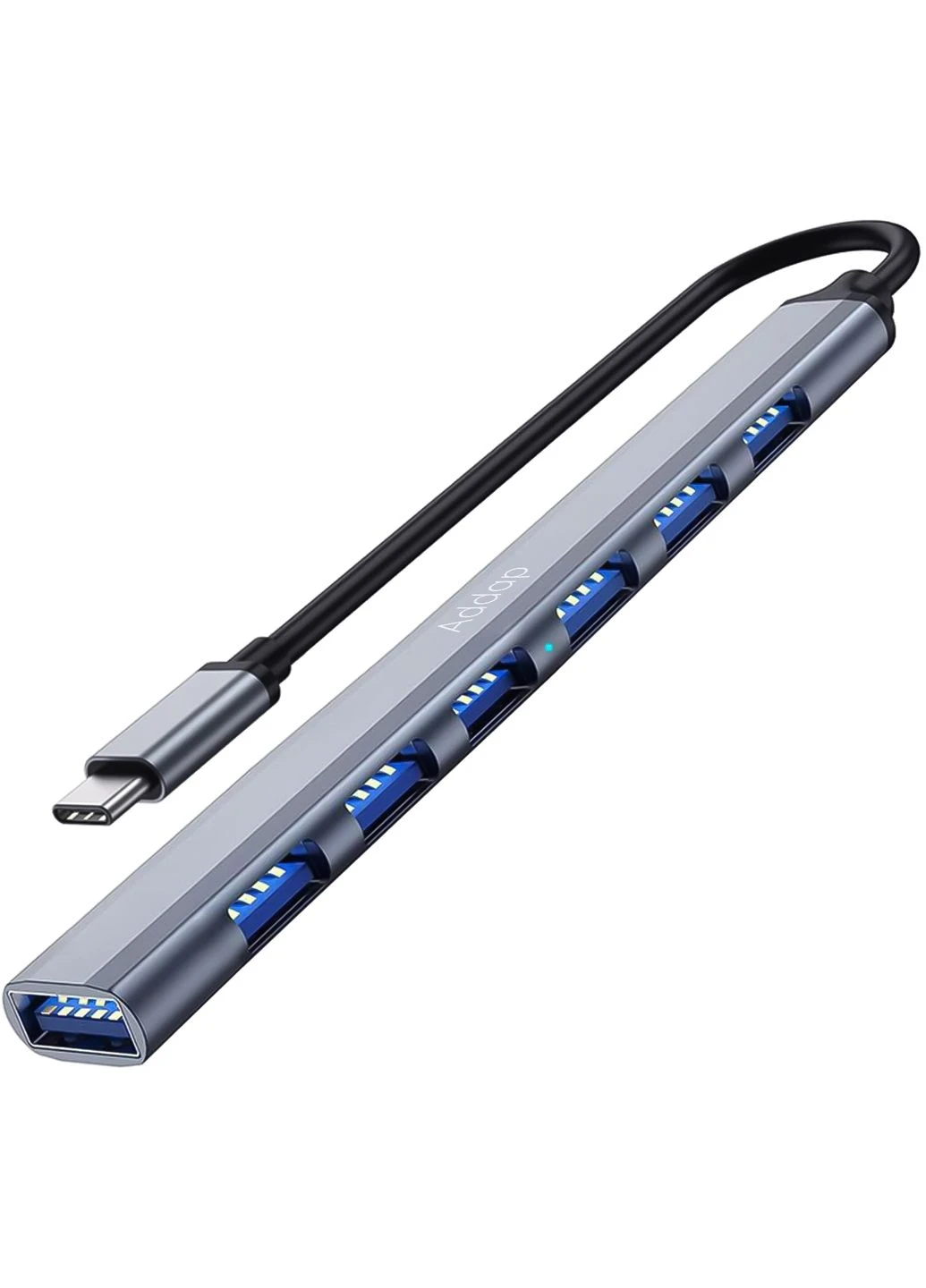 USB Type-C хаб, концентратор / розгалужувач для ноутбука UH-04C, на 7 портів USB, Addap (375460798)