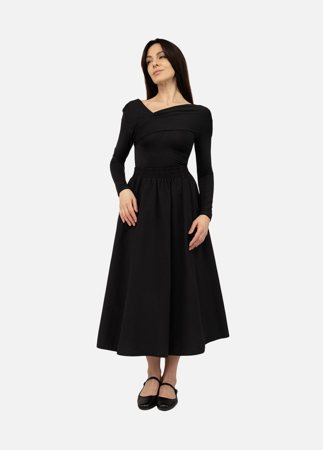 Черная юбка-клеш женская цвет черный cb-00268962 Elegant