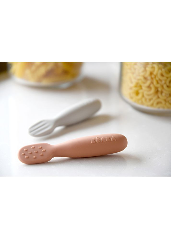 Набір ложок силіконових BLW 2 шт. 4+ червоний/сірий, арт. 913579 Beaba (369669041)