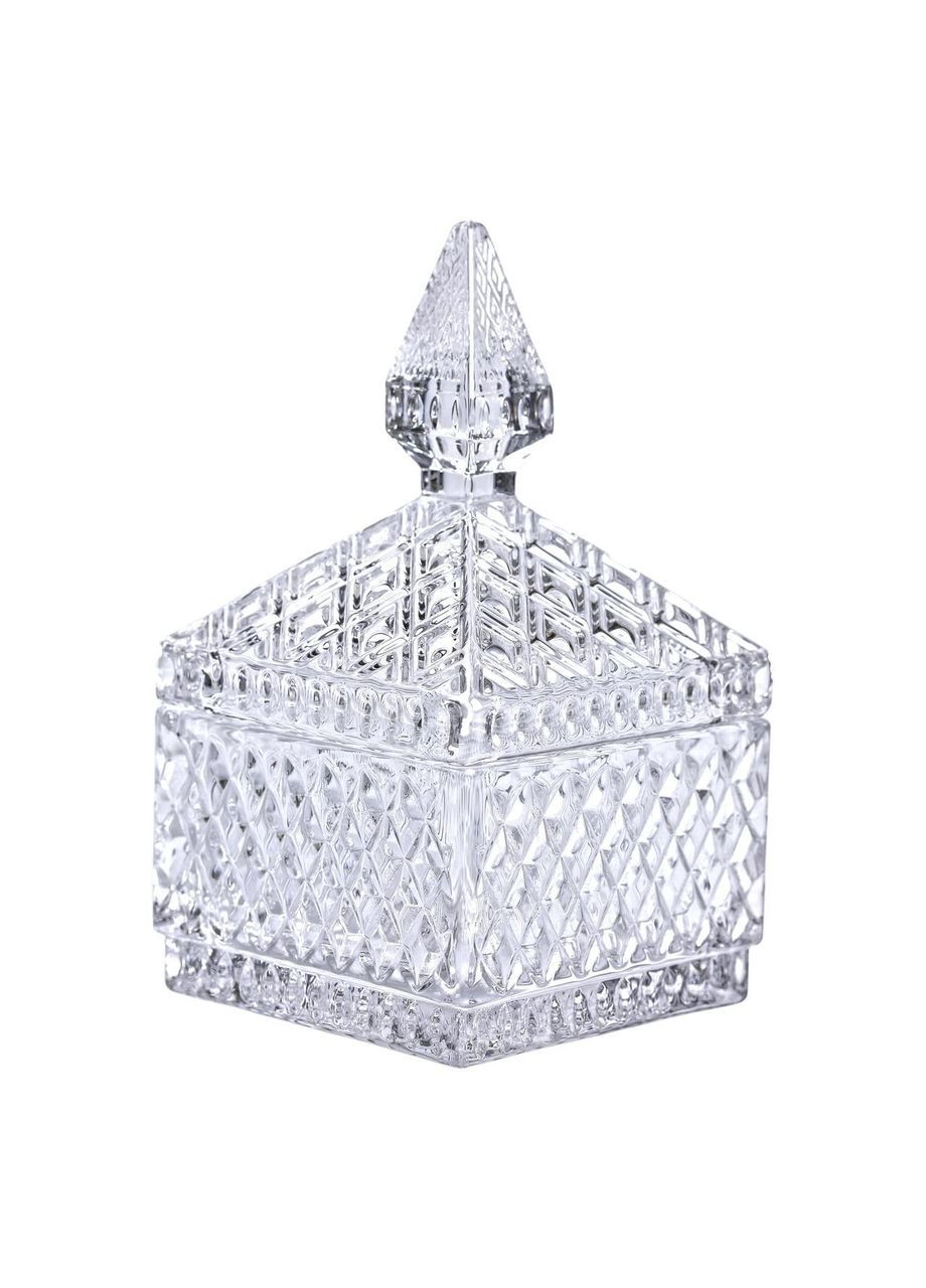 Конфетница стеклянная с крышкой 8.5х8.5х15 см квадратная HP-YH-27 Yiwu (370800031)