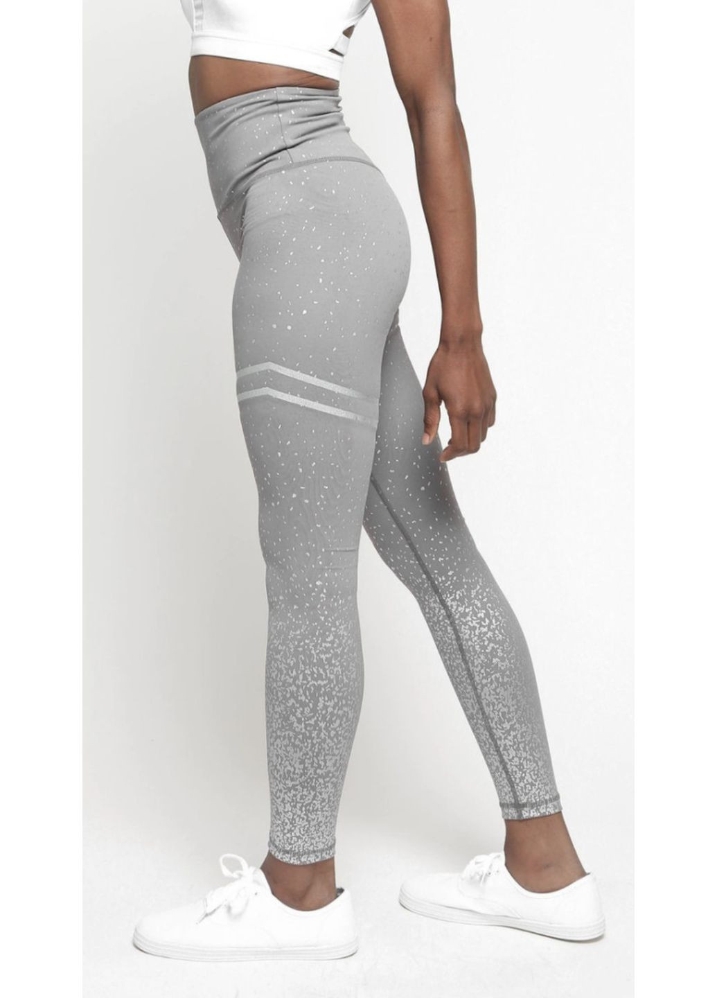 Комбинированные демисезонные леггинсы женские спортивные 6082 l серые Fashion
