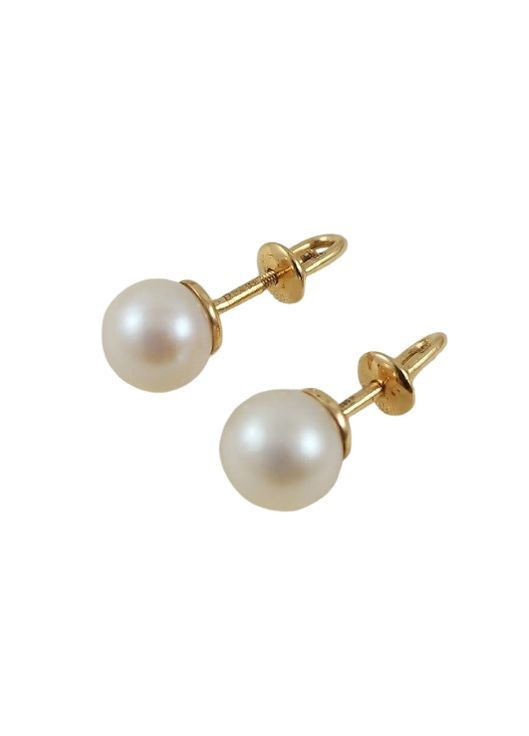 Золоті сережки-пусети з перлами 23359581 No Brand Сережки (369149693)